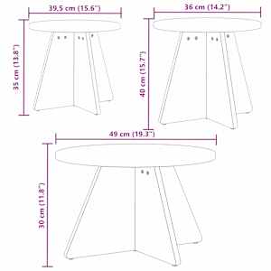 Konferenční stolek 3 pcs Bílá - obrázek 11