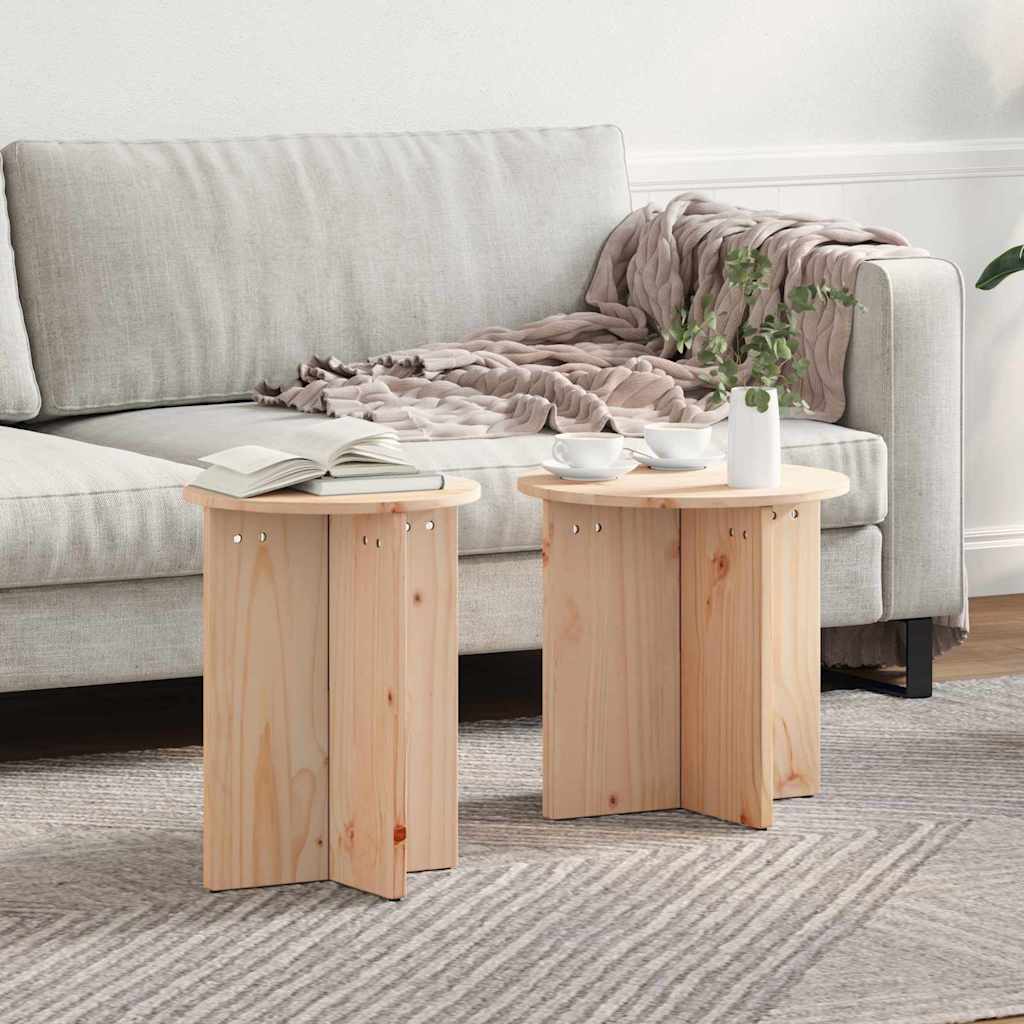 Масичка за кафе 2 pcs Натурален 41.5 х 41.5 х 41 см