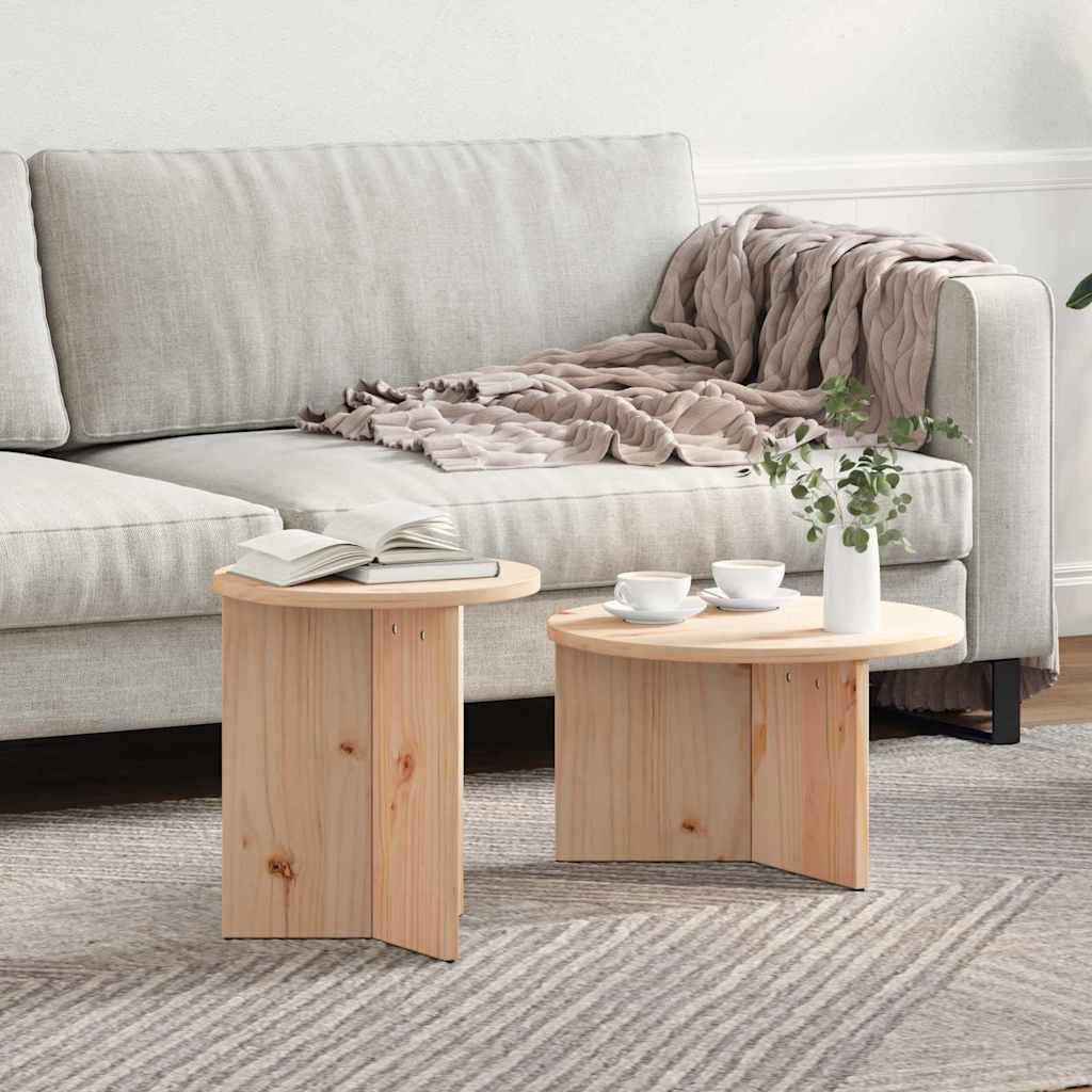 Комплект кафе маса 2 pcs Естествен 49 x 49 x 28 см