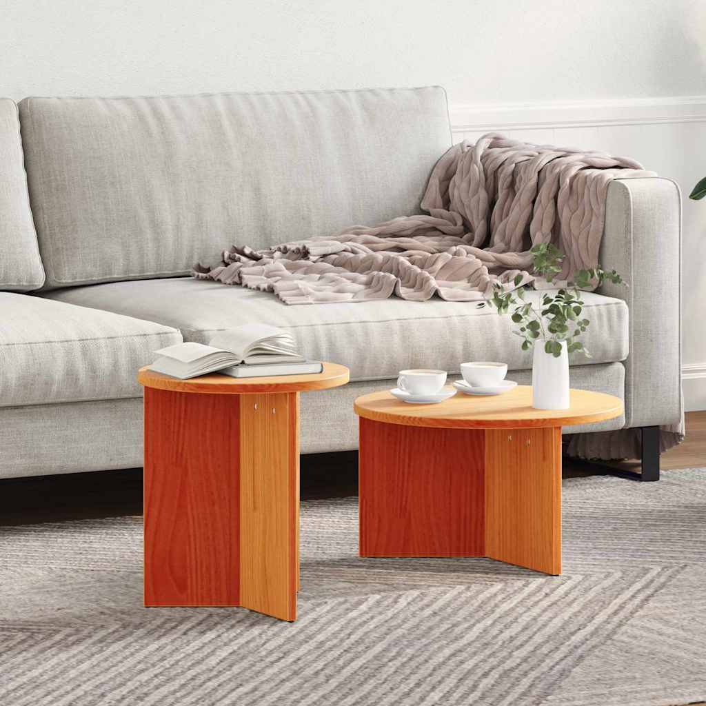 Комплект кафе маса 2 pcs Восъчнокафяв 49 x 49 x 28 см