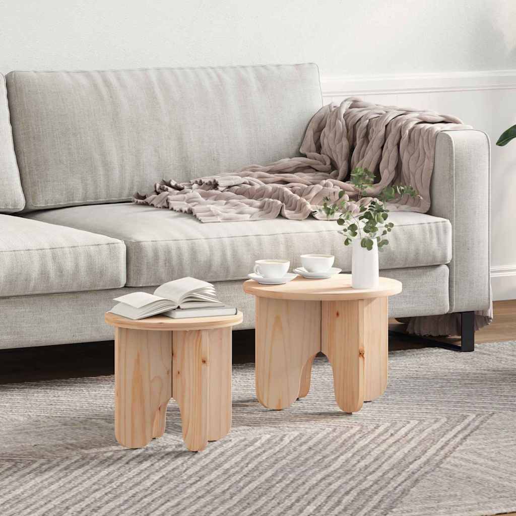 Комплект кафе маса 2 pcs Естествен 39.5 x 39.5 x 30 см
