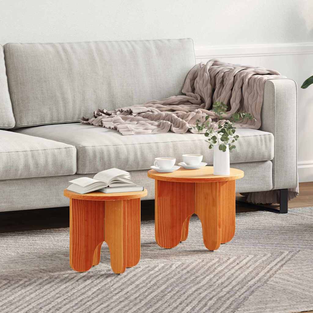 Комплект кафе маса 2 pcs Восъчнокафяв 39.5 x 39.5 x 30 см