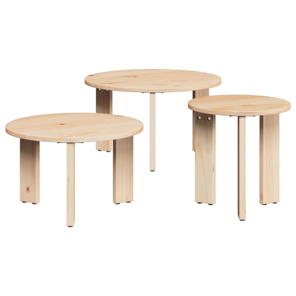 vidaXL Kohvilaud 3 tk Neutraalne 47,5 x 47,5 x 27 cm M&auml;nnipuit