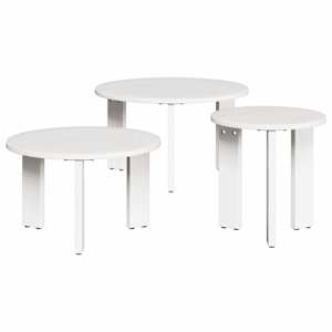 vidaXL Kohvilaud 3 tk Valge 47,5 x 47,5 x 27 cm M&auml;nnipuit