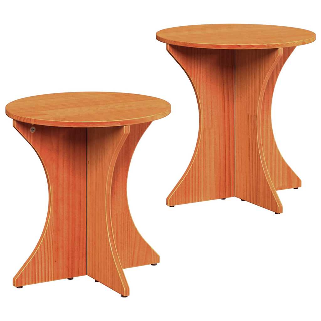 Thumbnail - vidaXL Couchtisch 2 pcs Wachsbraun 46 x 46 x 47 cm Massivholz Kiefer
