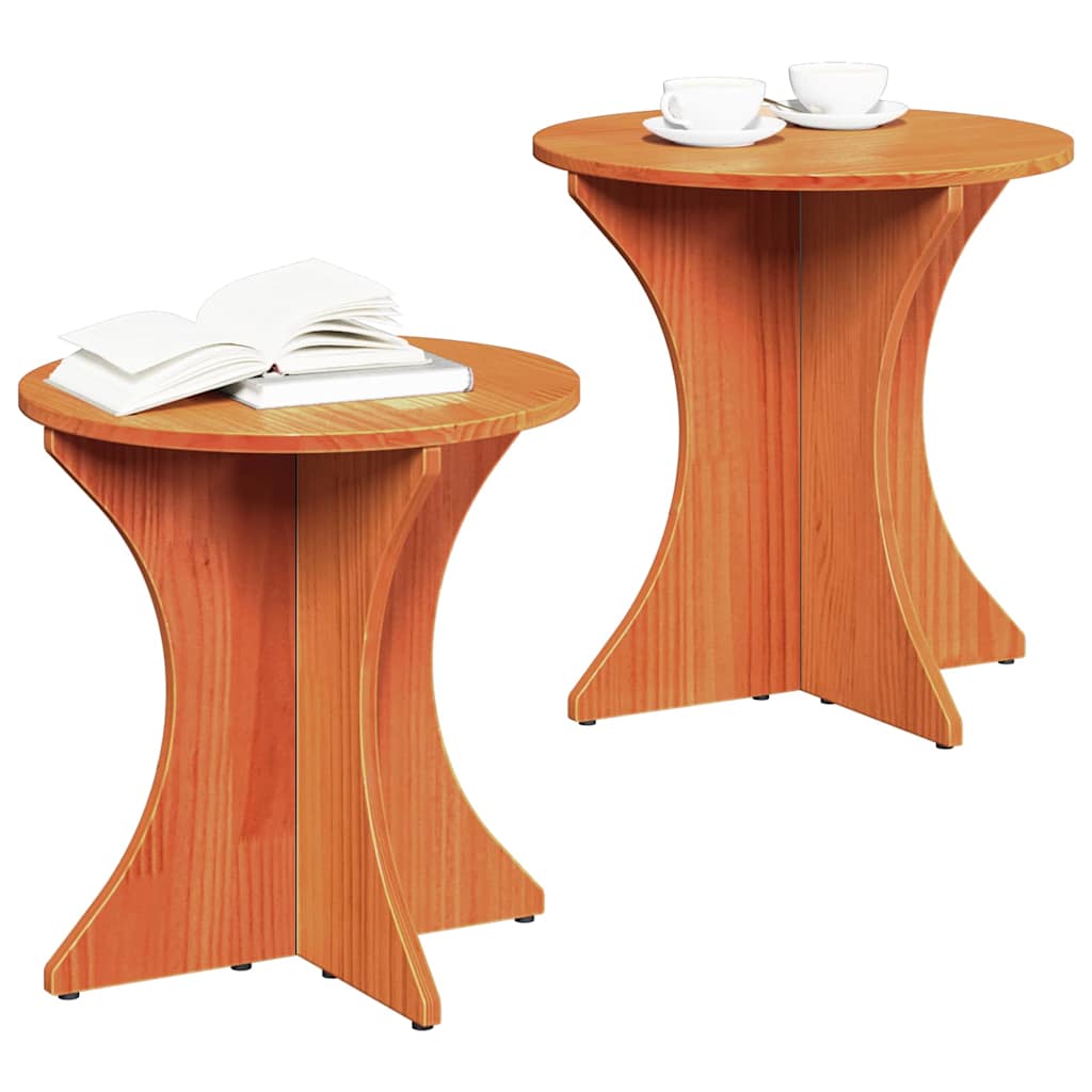 Thumbnail - vidaXL Couchtisch 2 pcs Wachsbraun 46 x 46 x 47 cm Massivholz Kiefer