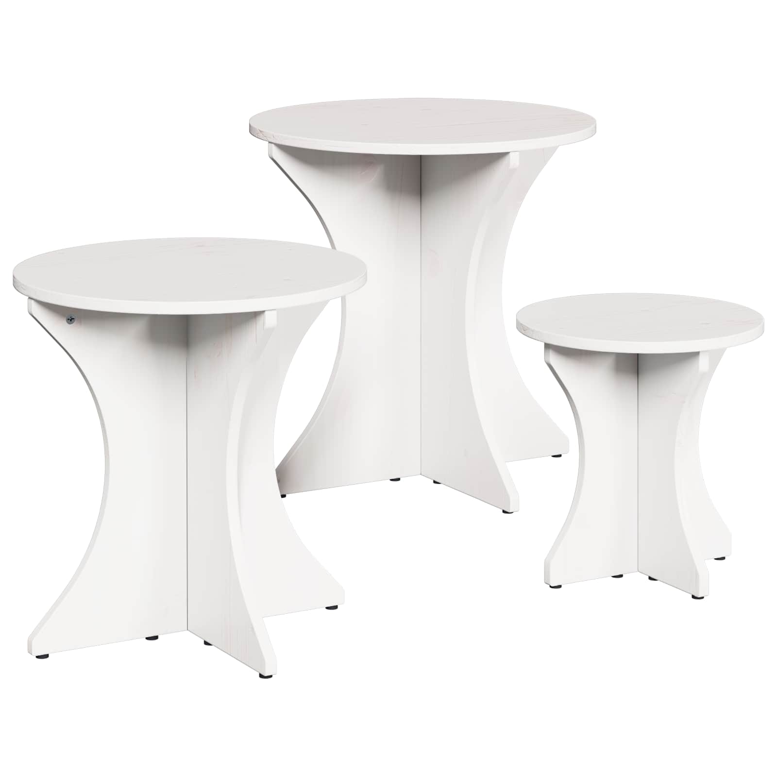 vidaXL Couchtisch 3 pcs Weiß