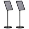 vidaXL Plakati alused 2 tk Must 32.7 x 24 x 108 cm Alumiinium