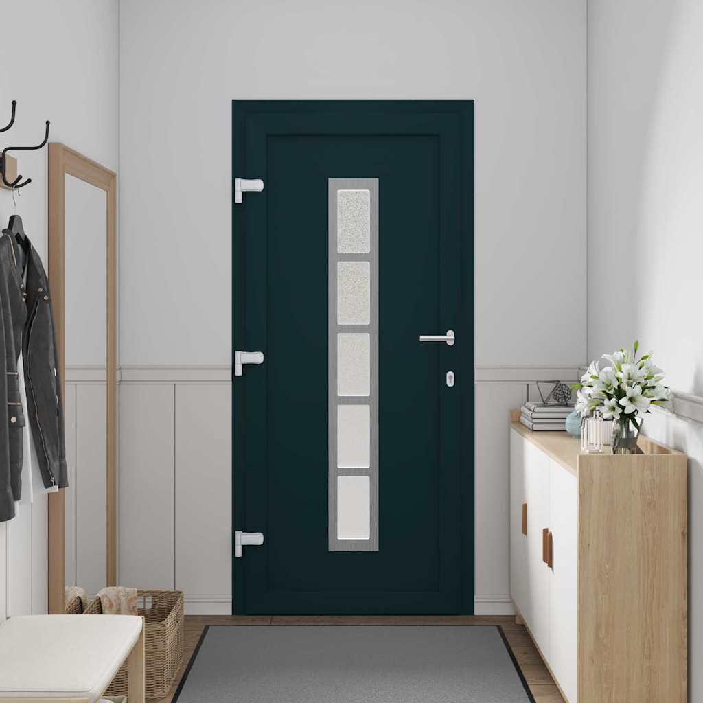 vidaXL Voordeur Antraciet PVC