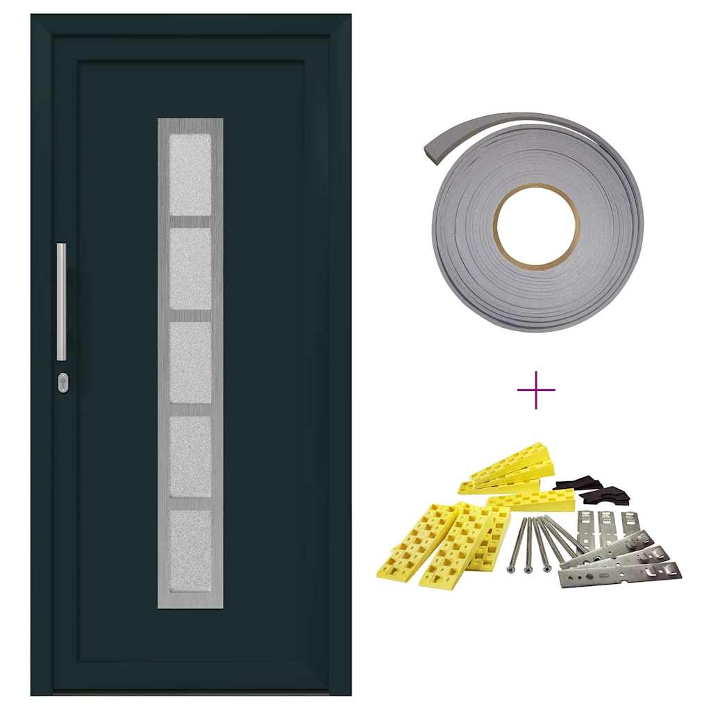 Thumbnail - vidaXL Vordertür Anthrazit 108 x 208 cm PVC