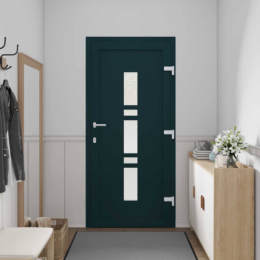 vidaXL Voordeur Antraciet PVC