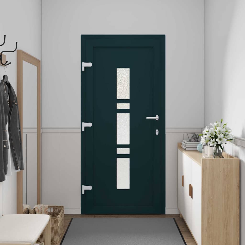 vidaXL Voordeur Antraciet PVC
