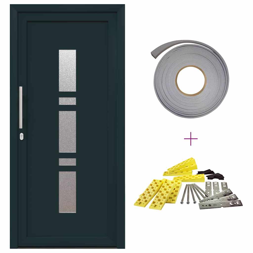 Thumbnail - vidaXL Vordertür Anthrazit 108 x 208 cm PVC