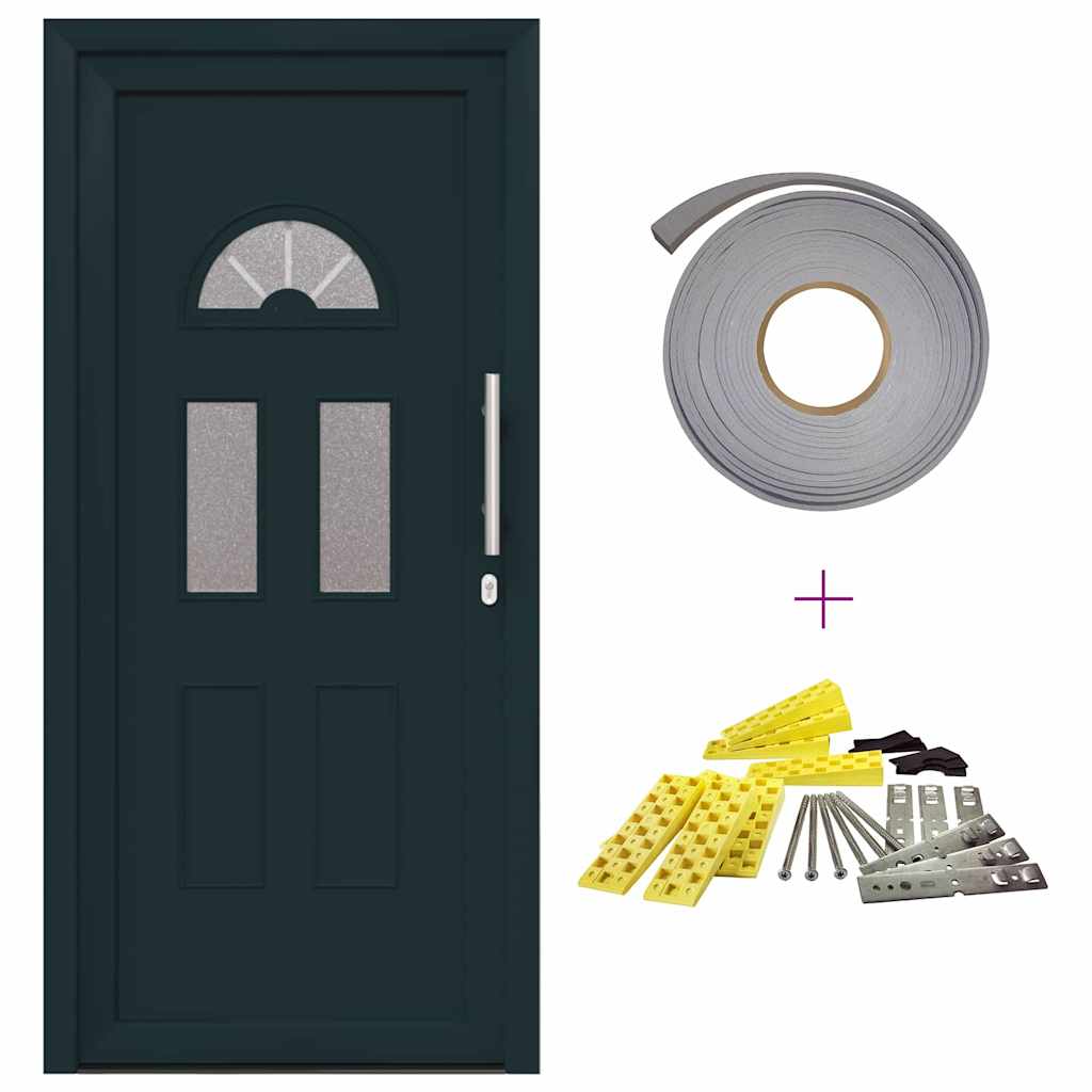 Thumbnail - vidaXL Vordertür Anthrazit 110 x 210 cm PVC