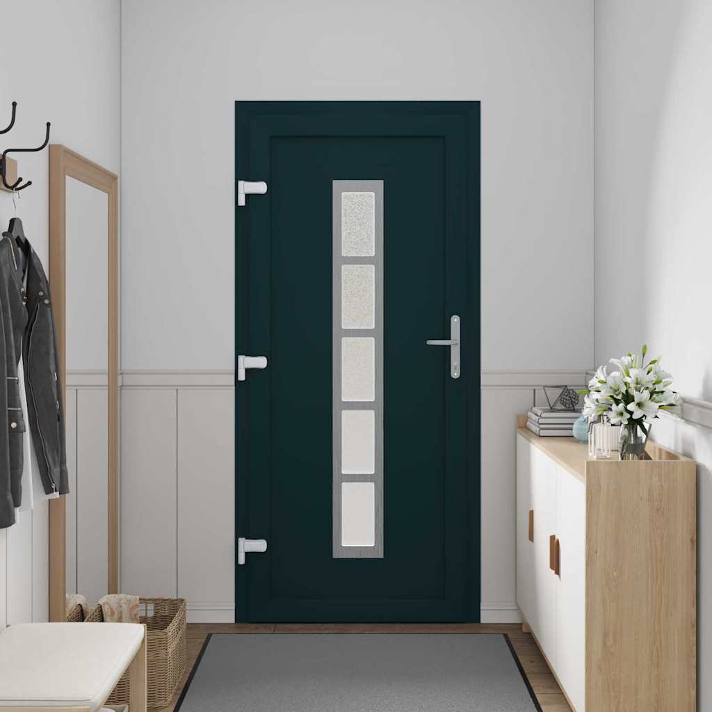 vidaXL Voordeur Antraciet PVC