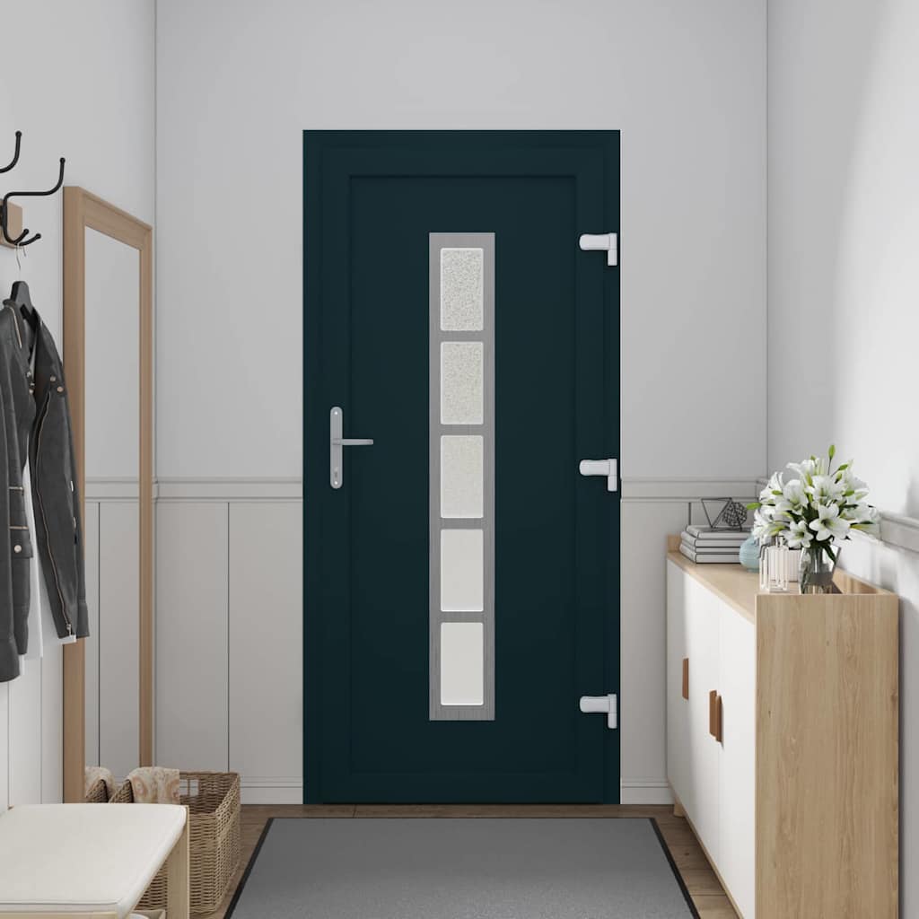 vidaXL Voordeur Antraciet PVC