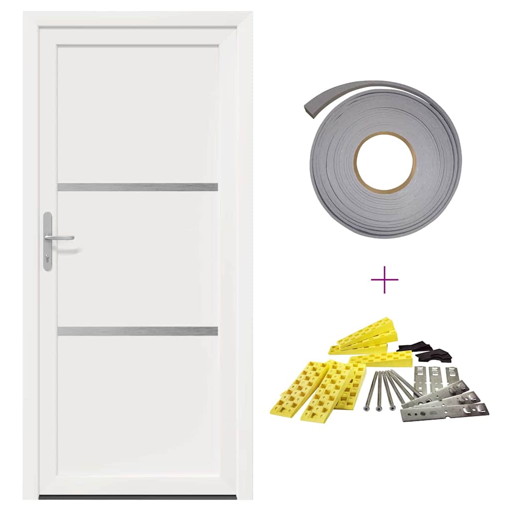 Thumbnail - vidaXL Vordertür Weiß 88 x 200 cm PVC