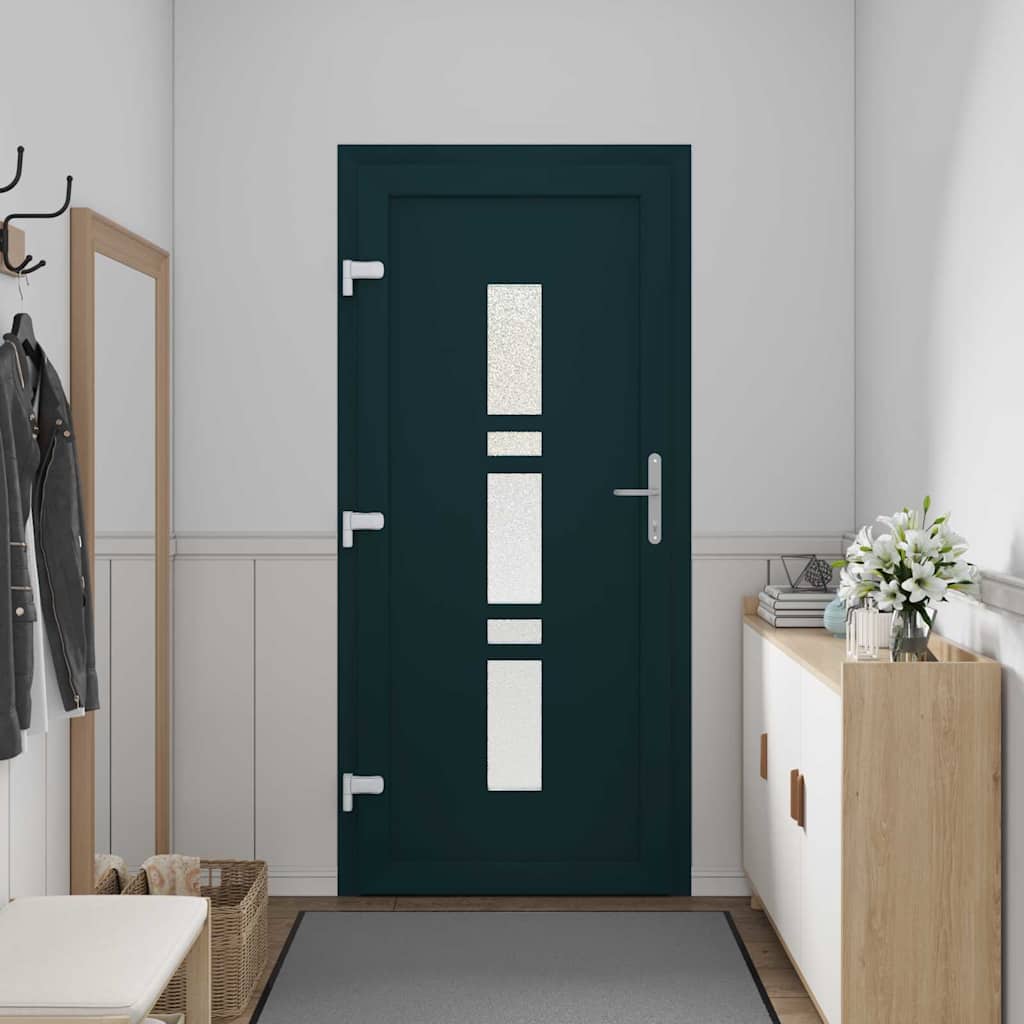 vidaXL Voordeur Antraciet PVC