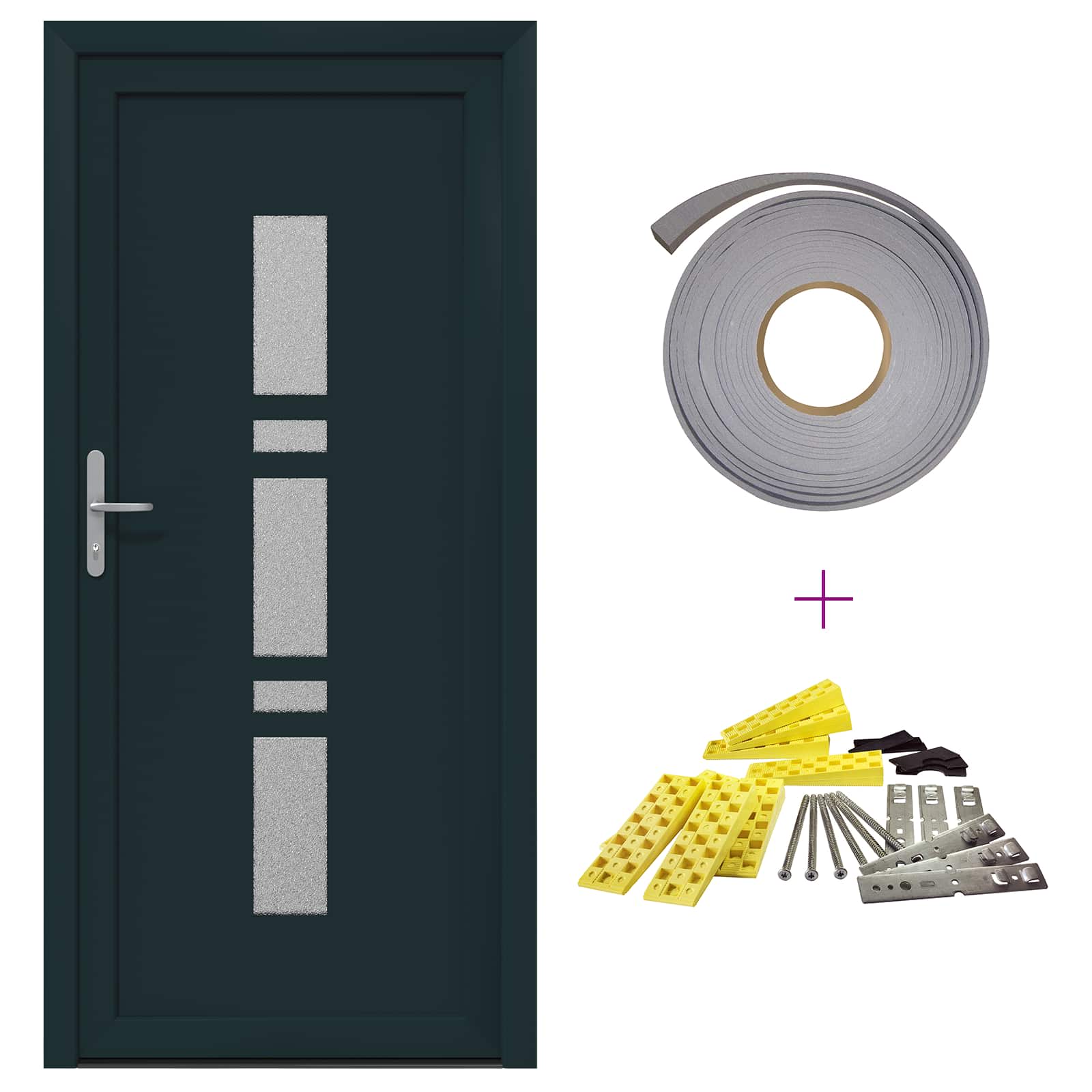 Thumbnail - vidaXL Vordertür Anthrazit 98 x 200 cm PVC