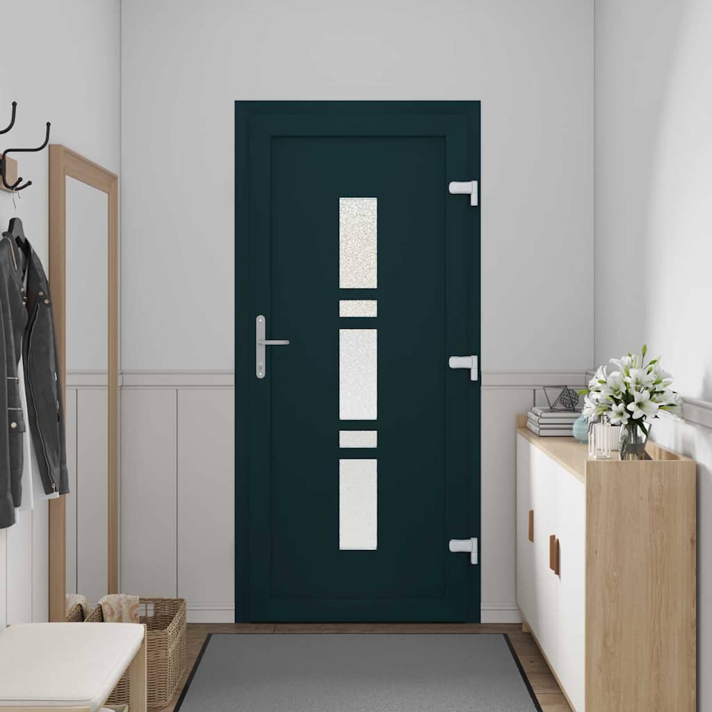 vidaXL Voordeur Antraciet PVC