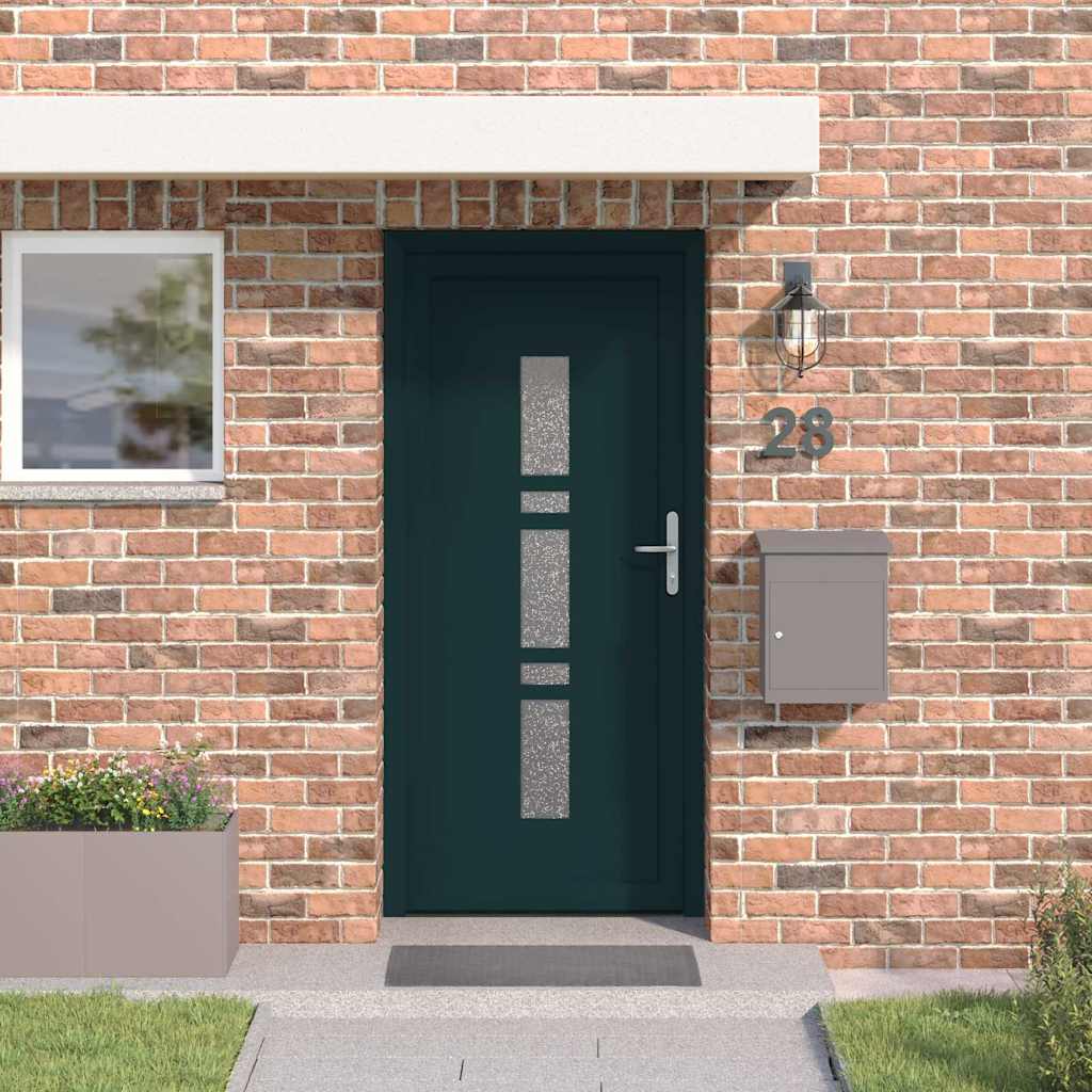 vidaXL Haustür Anthrazit PVC