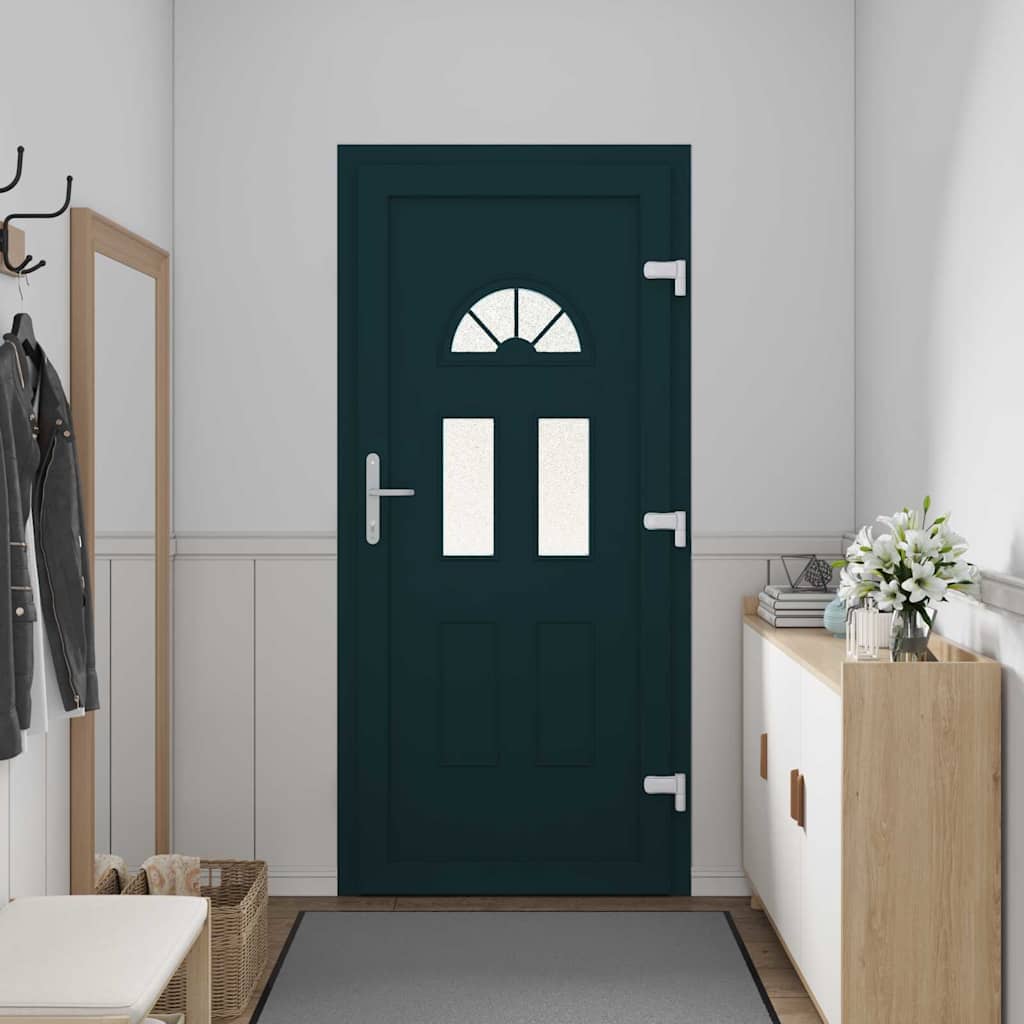 vidaXL Voordeur Antraciet PVC