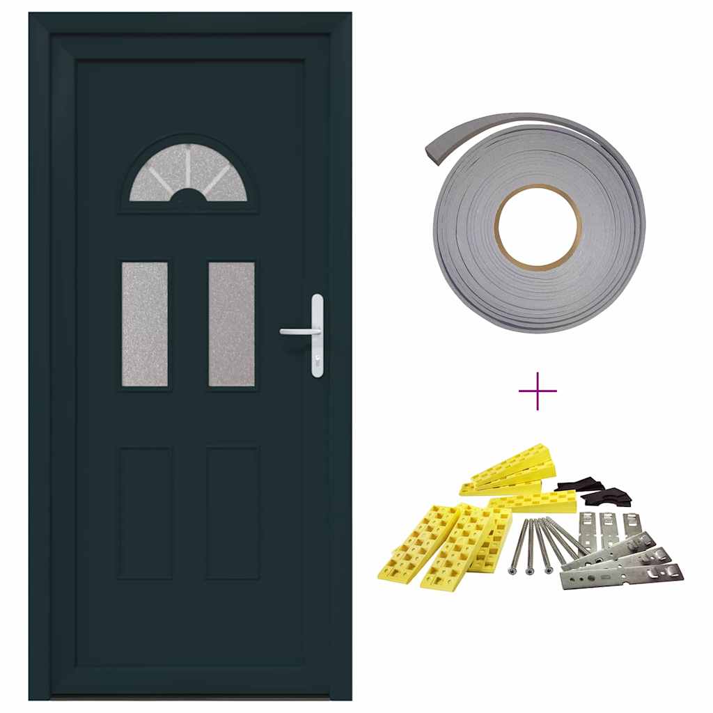 Thumbnail - vidaXL Vordertür Anthrazit 88 x 200 cm PVC