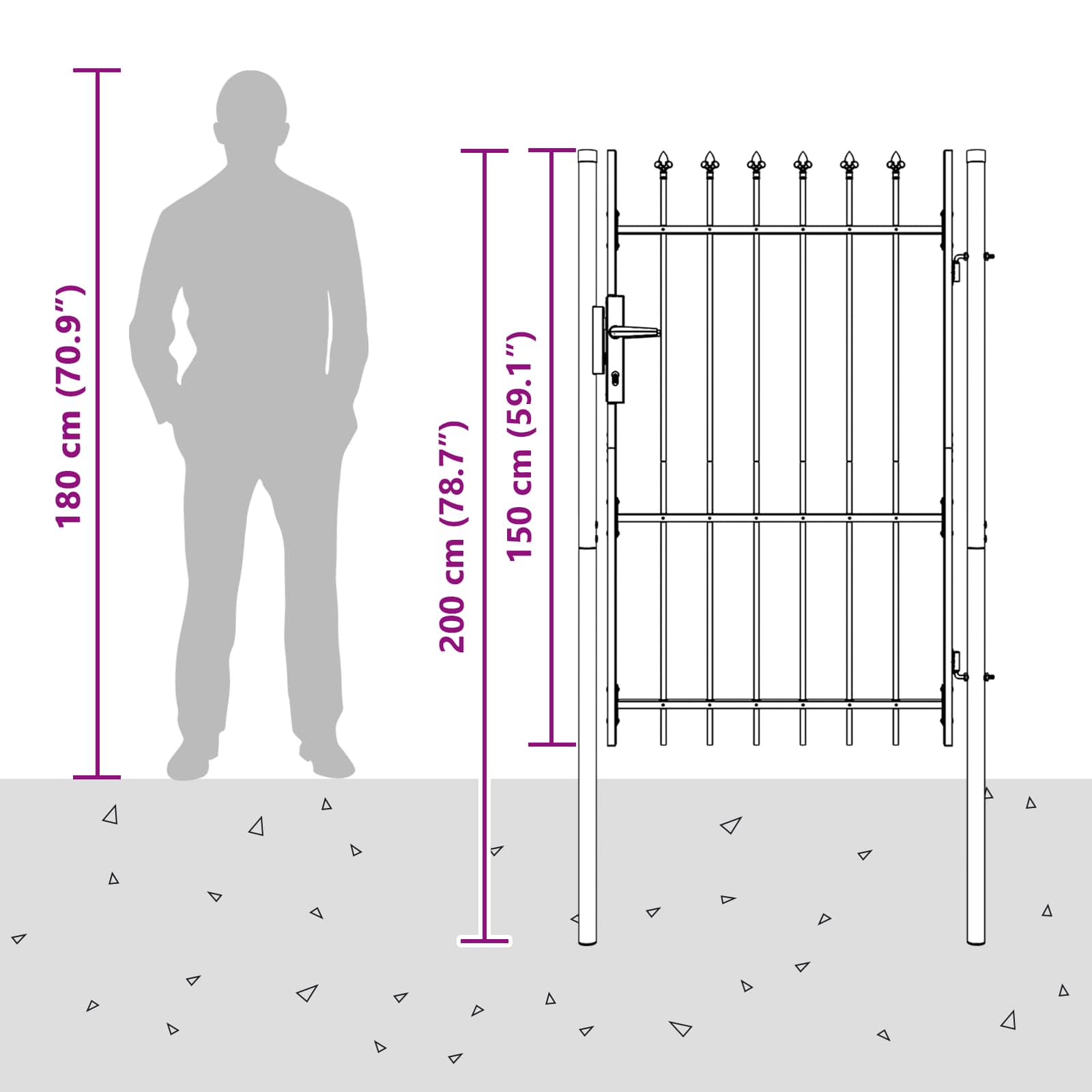 Hekpoort Grijs 100 x 150 cm Poedercoated staal - Afbeelding 8