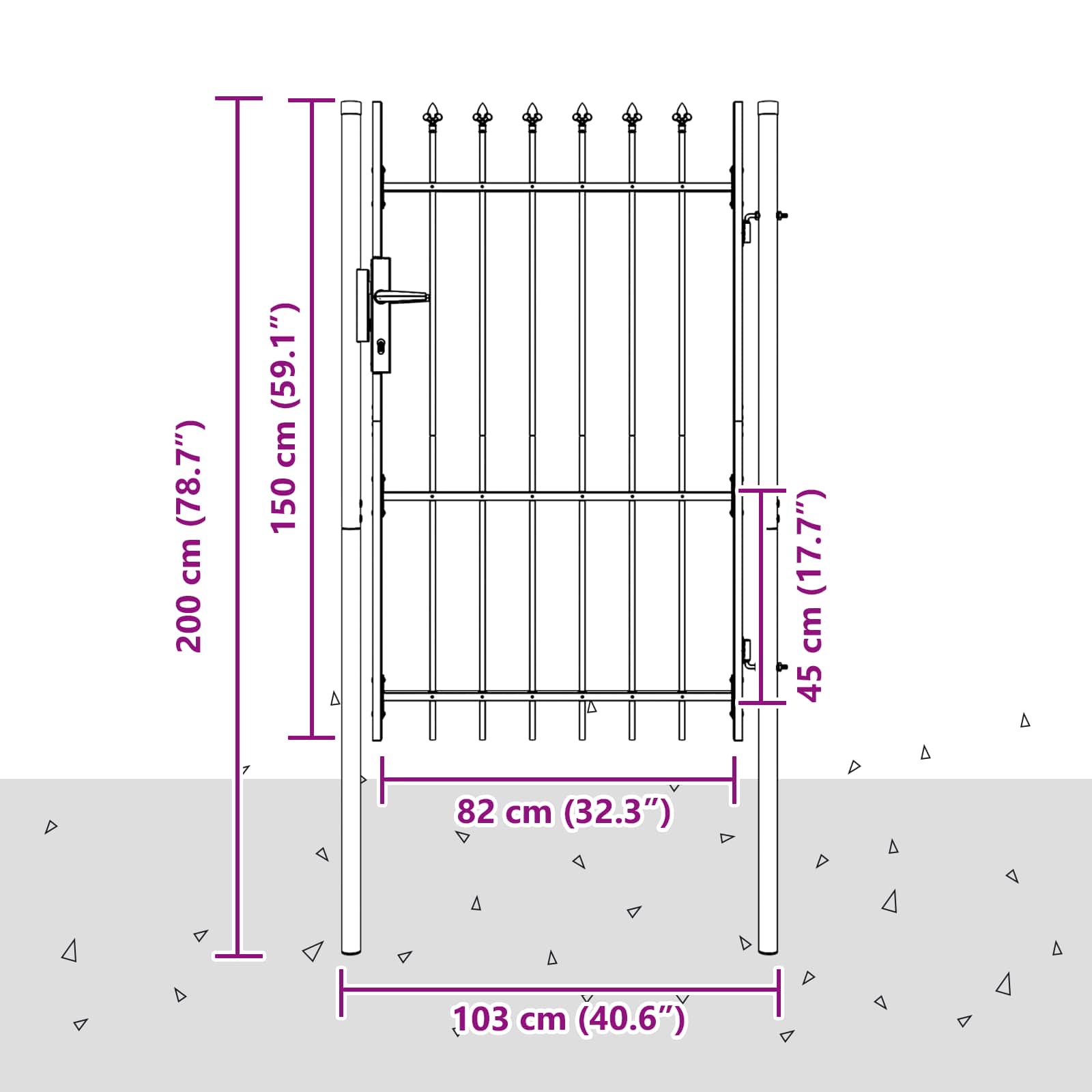 Hekpoort Grijs 100 x 150 cm Poedercoated staal - Afbeelding 7