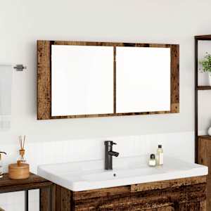 LED ogledalna omarica Star les 100 x 12 x 45 cm Konstruiran les