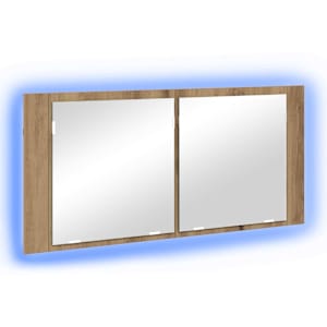 LED zrcadlová skříň Artisanový dub 100 x 12 x 45 cm - obrázek 2