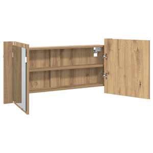 LED zrcadlová skříň Artisanový dub 100 x 12 x 45 cm - obrázek 7