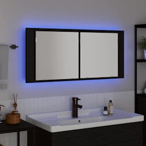 LED zrcadlová skříň Černý dub 100 x 12 x 45 cm kompozitní dřevo - obrázek 5