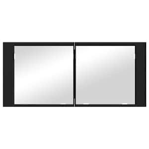 LED zrcadlová skříň Černý dub 100 x 12 x 45 cm kompozitní dřevo - obrázek 7