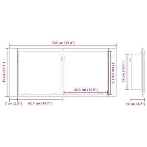 LED zrcadlová skříň Černý dub 100 x 12 x 45 cm kompozitní dřevo - obrázek 13