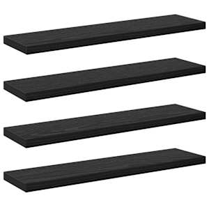 vidaXL Raamatute riiuli plaat 3 tasandit 4 tk 40 x 10 x 1,5 cm Must