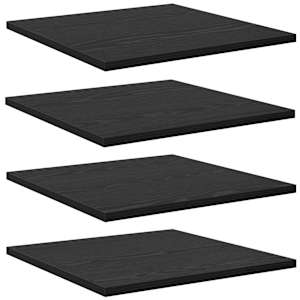 vidaXL Raamatute riiuli plaat 3 tasandit 4 tk 40 x 40 x 1,5 cm Must
