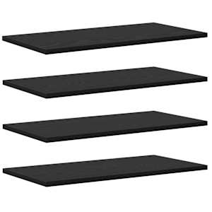 vidaXL Raamatute riiuli plaat 3 tasandit 4 tk 60 x 30 x 1,5 cm Must