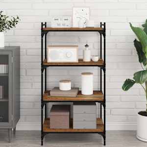 Polica za knjige 4 pcs Rjava 60 x 40 x 1,5 cm Konstruiran les