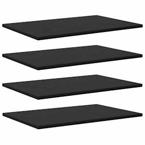 vidaXL Raamatute riiuli plaat 3 tasandit 4 tk 60 x 40 x 1,5 cm Must