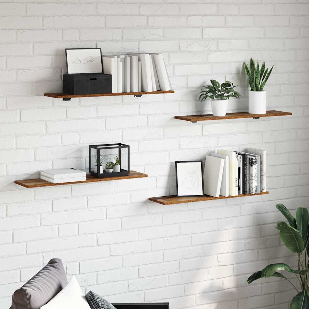 Raamatuhakk Plaat 4 pcs Pruun 100 x 40 x 1.5cm Puitlaastplaat