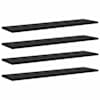 vidaXL Raamatute riiuli plaat 3 tasandit 4 tk 80 x 20 x 1,5 cm Must