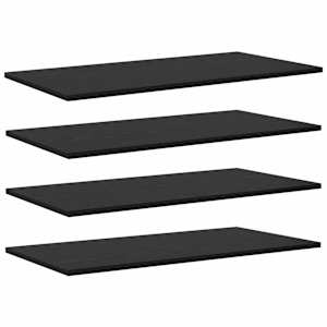 vidaXL Raamatute riiuli plaat 3 tasandit 4 tk 80 x 40 x 1,5 cm Must