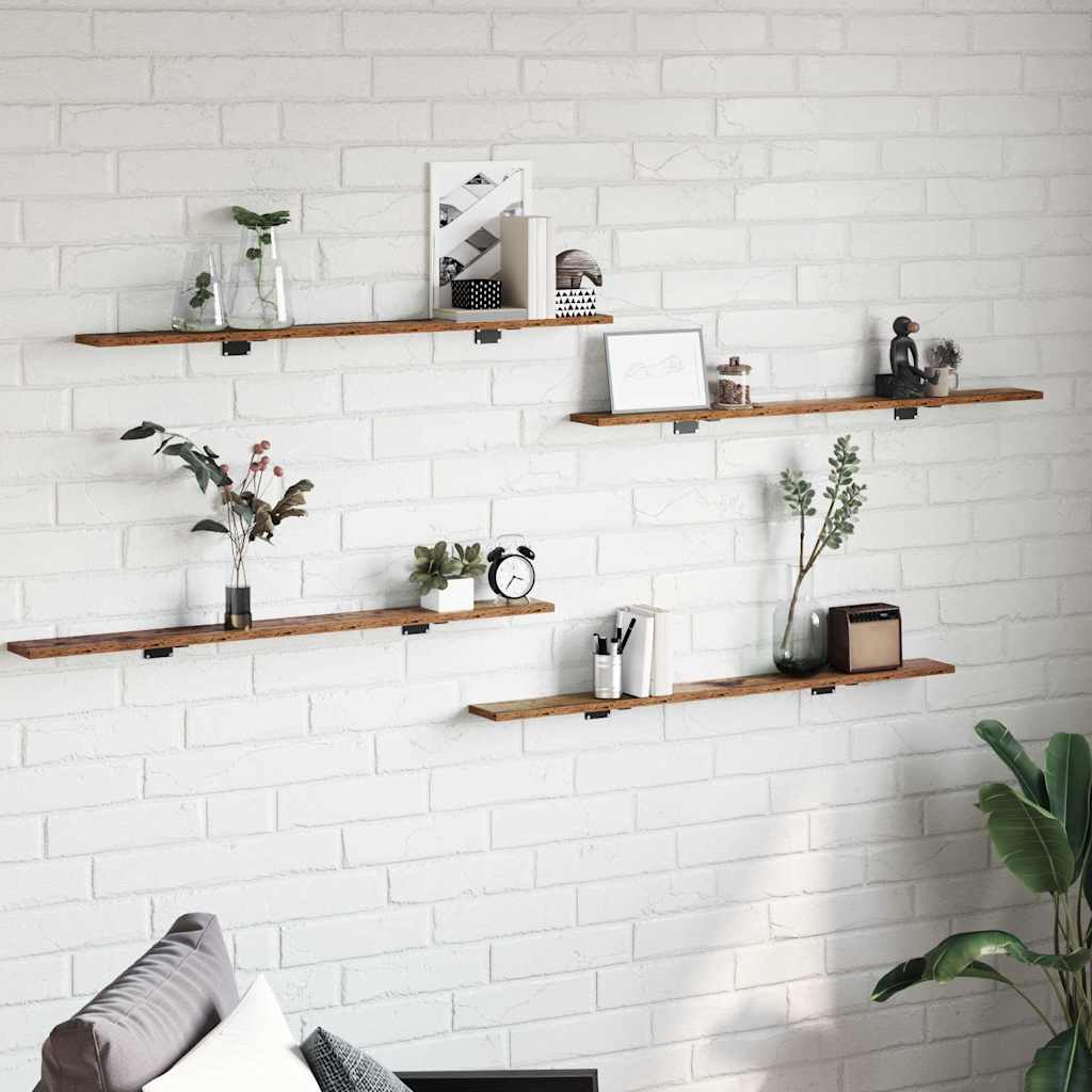 Raamatuhakk Plaat 4 pcs Pruun 100 x 40 x 1.5cm Puitlaastplaat