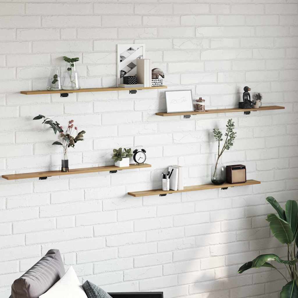 Raamatuhakk Plaat 4 pcs Pruun 100 x 40 x 1.5cm Puitlaastplaat