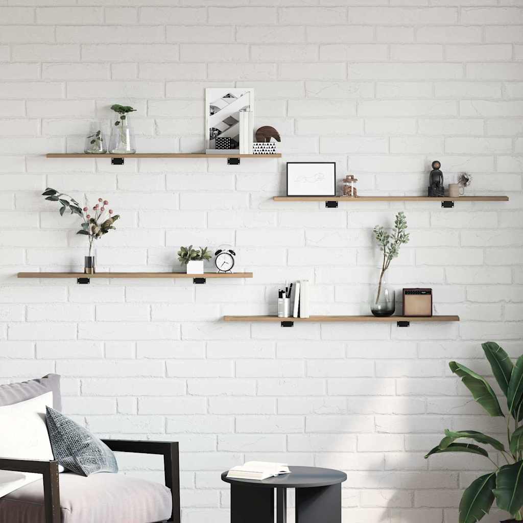 vidaXL Boekenplank Bord 4 pcs Bruin 100 x 10 x 1.5 cm Bewerkt hout