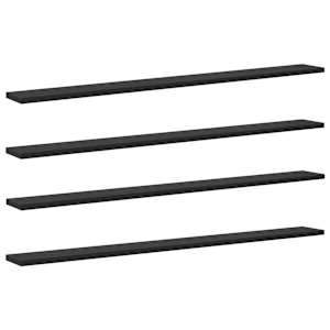 Police na knihy 4 pcs Černý 100 x 10 x 1,5 cm kompozitní dřevo - obrázek 2