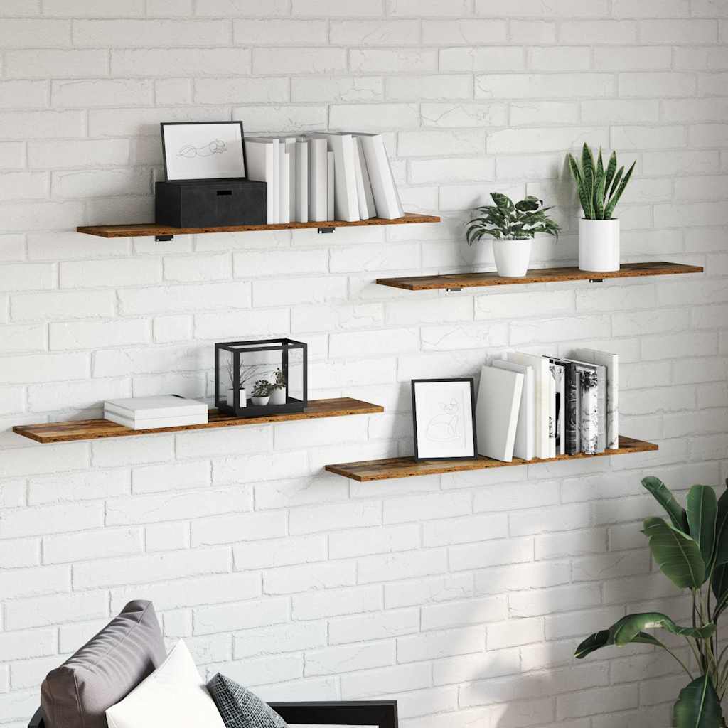 Bogshelf Board med hylde 4 pcs Brun 100 x 40 x 1.5cm Spånplade