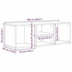 Lavička na boty Černý dub 102 x 35 x 35 cm kompozitní dřevo - obrázek 10