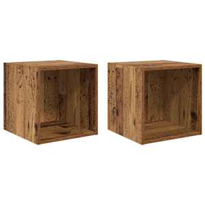 Nástěnná skříňka s policí 2 pcs Staré dřevo 37 x 37 x 37 cm - obrázek 2